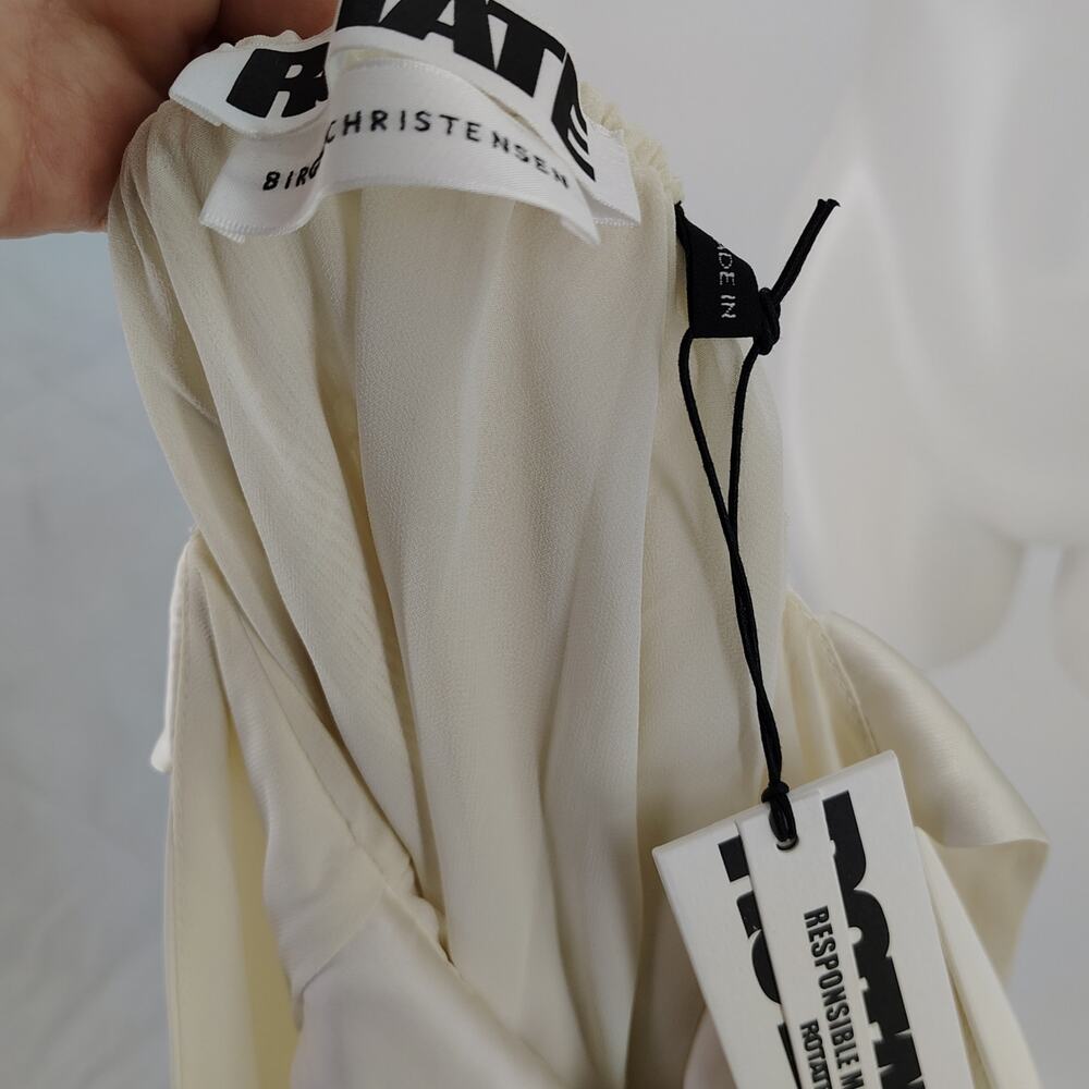 ROTATE Noon Puff Sleeve Open Back Midi Dress Satin Bridal NWT 2 - Picture 8 of 16
